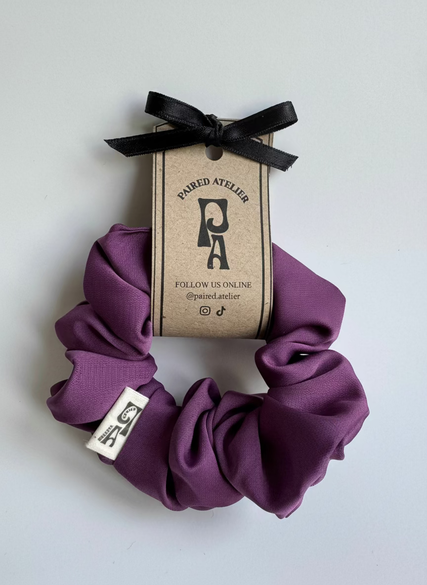 Scrunchie Extra Gentle Satin Black Currant