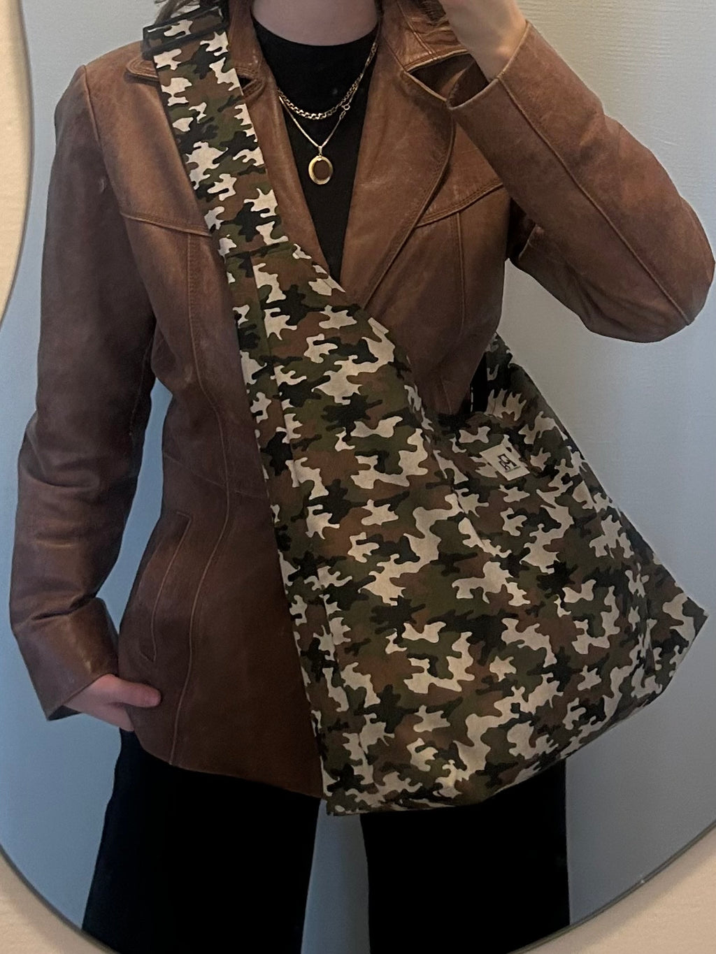 Crossbody Bag Large Camo with Buckle
