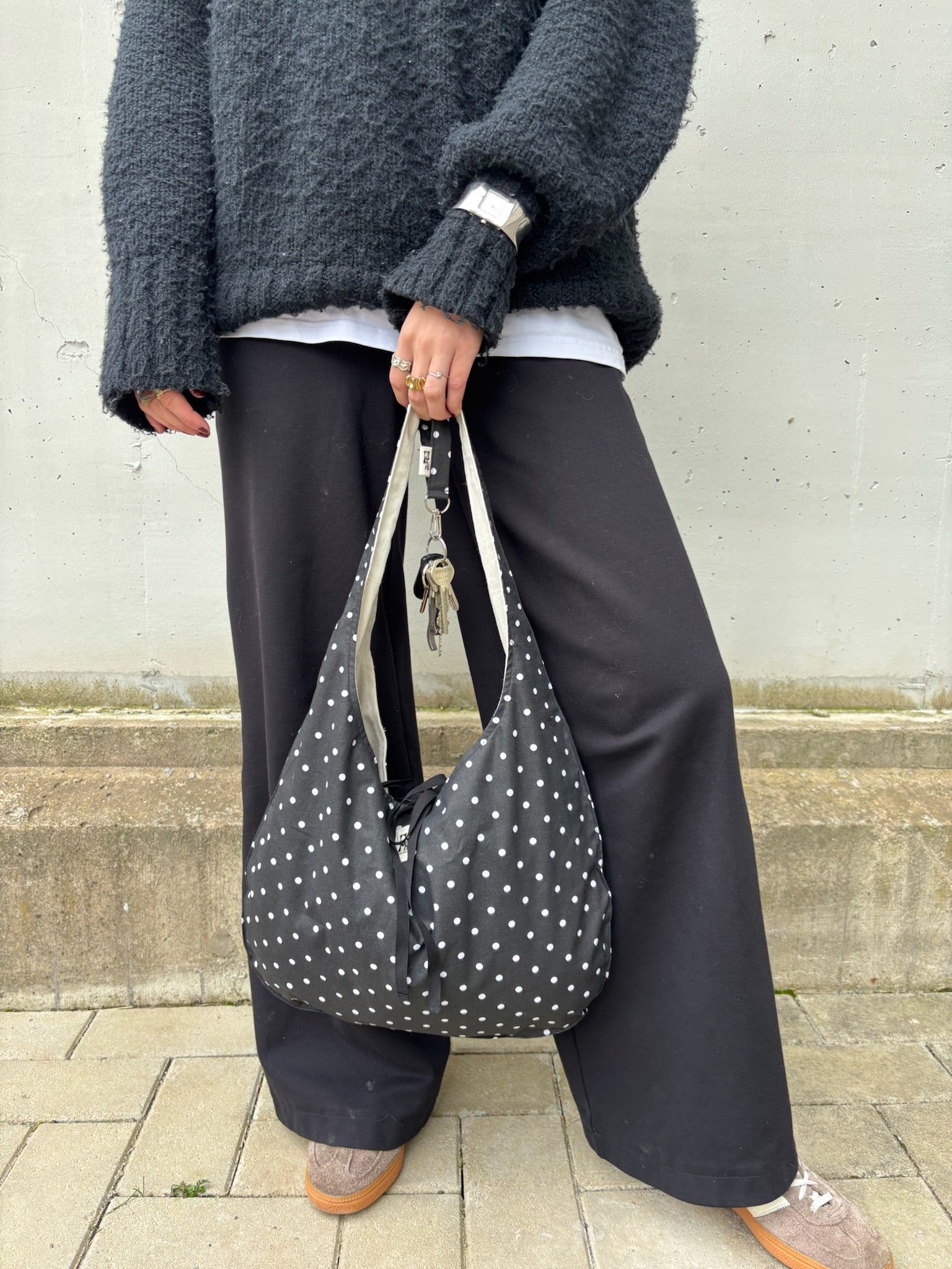 Hobo bag Rundad Polkadot