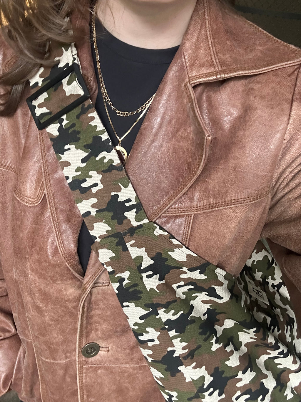 Crossbody Bag Large Camo with Buckle