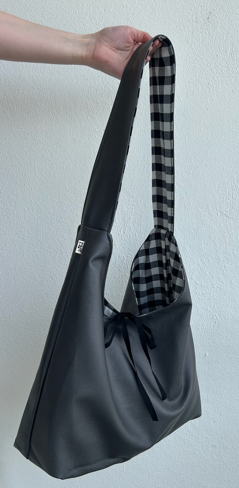 2-i-1 Crossbody bag Grå/Rutig